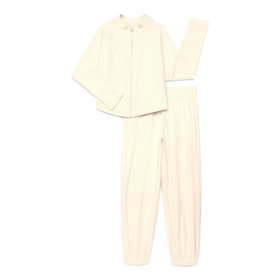 Athletic Works Girls ButterCore Jacket and Joggers Set, 2-Piece, Sizes 4-18