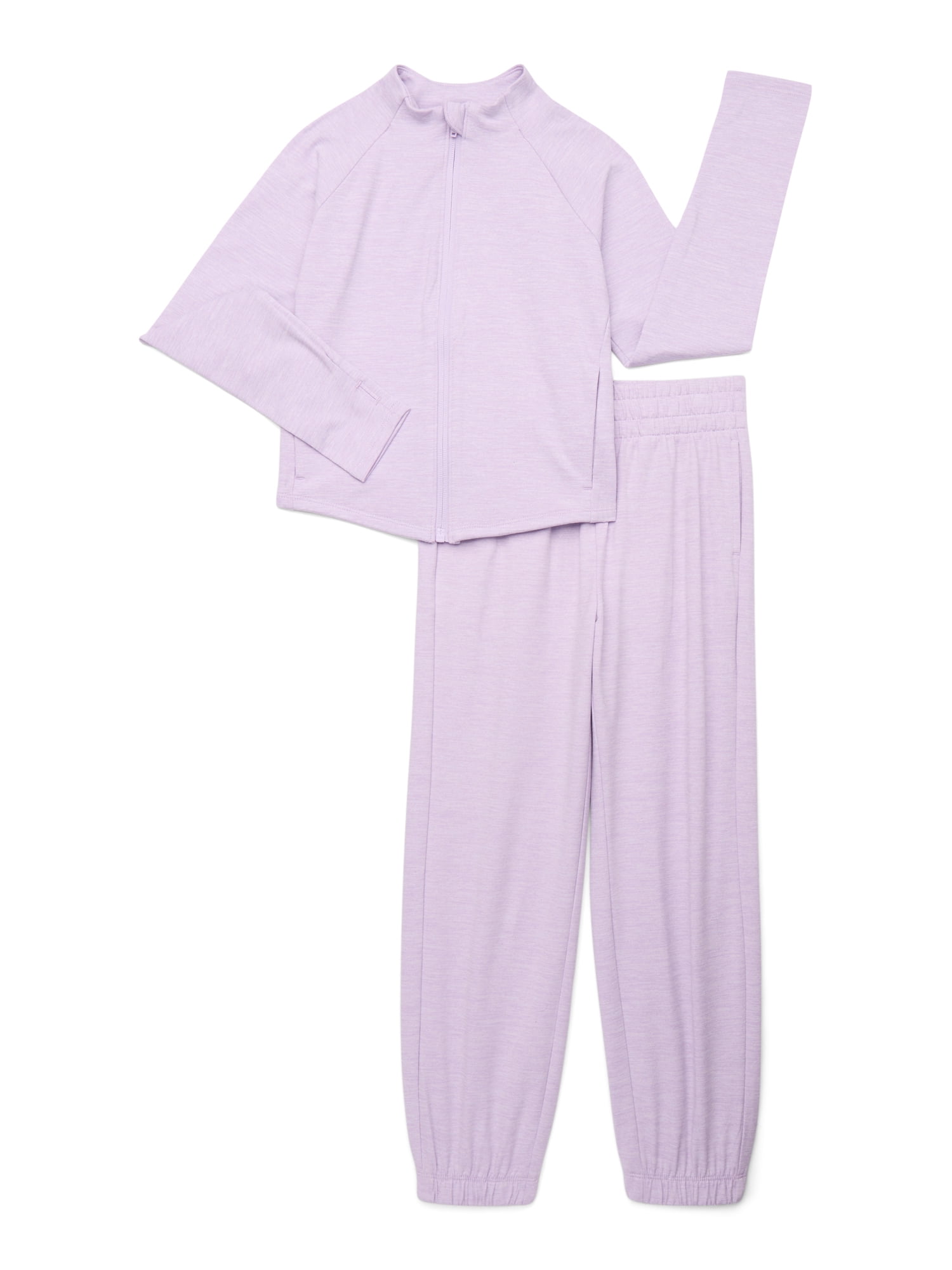 Athletic Works Girls ButterCore Jacket and Joggers Set, 2-Piece, Sizes 4-18