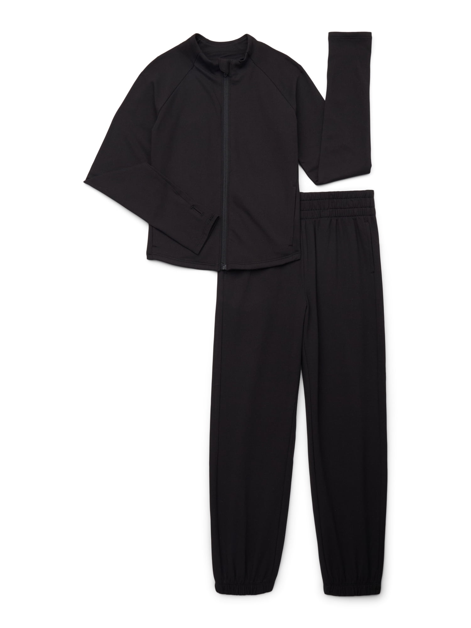 Athletic Works Women's Active Velour Zip-Up Track Jacket and