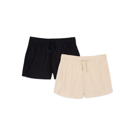 Athletic Works Girls ButterCore Shorts, 2-Pack, Sizes 4-18