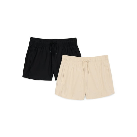 Athletic Works Girls ButterCore Shorts, 2-Pack, Sizes 4-18