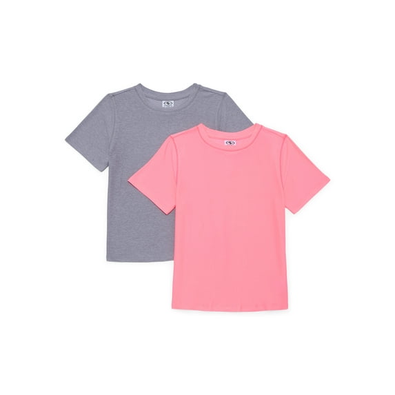 Athletic Works Girl's Buttercore T-Shirt, 2-Pack, Sizes 4-18