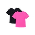 thumbnail image 1 of Athletic Works Girl's Buttercore T-Shirt, 2-Pack, Sizes 4-18, 1 of 3