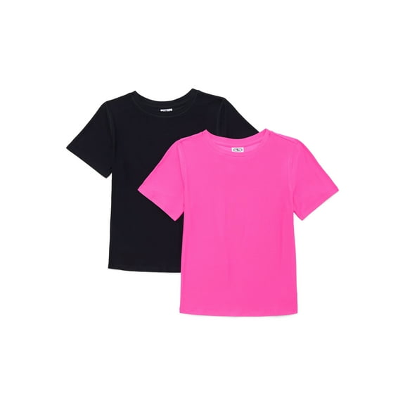 Athletic Works Girl's Buttercore T-Shirt, 2-Pack, Sizes 4-18