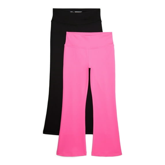 Athletic Works Girls Active Flare Leggings, 2-Pack, Sizes 4-18 & Plus