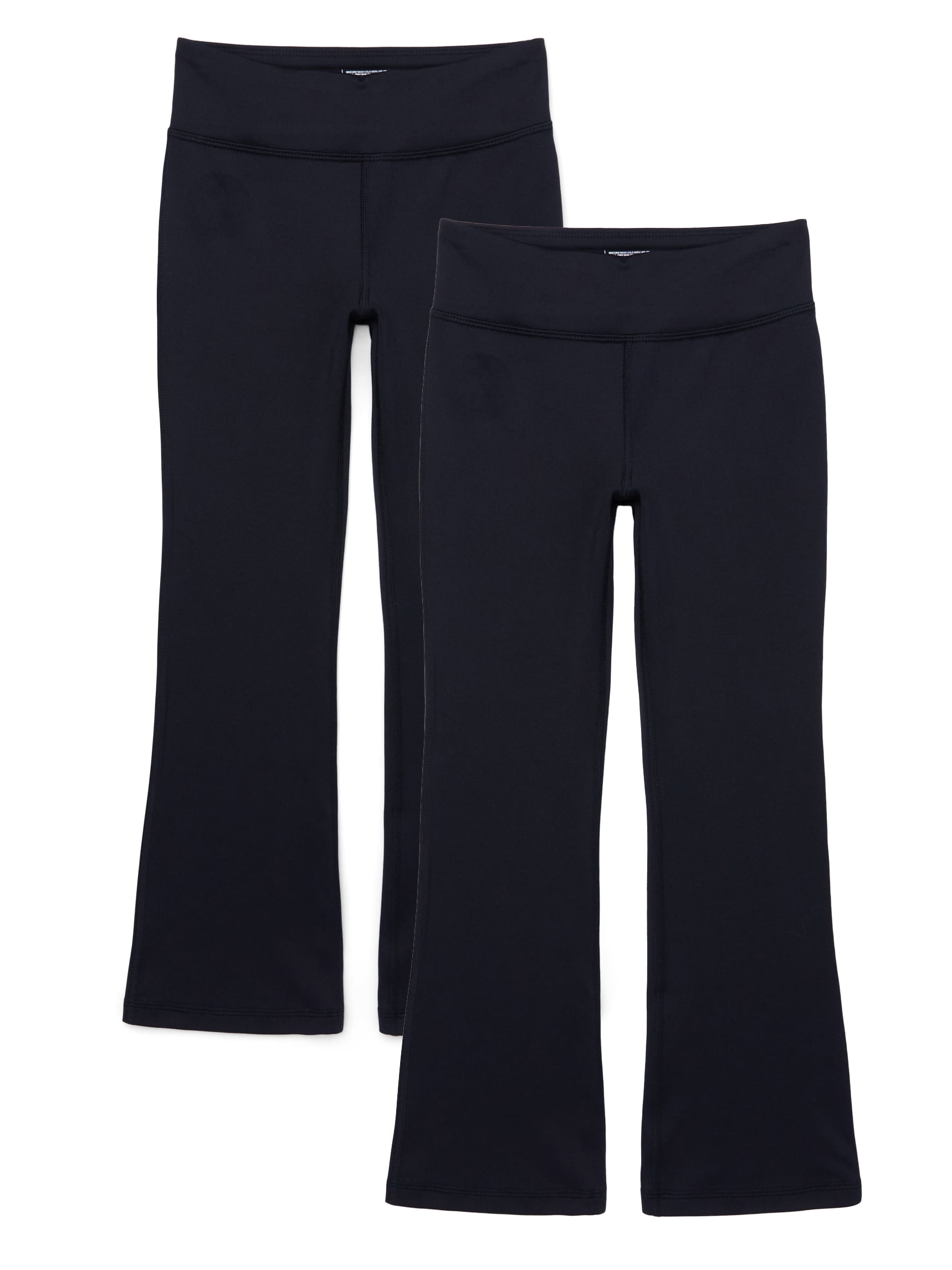 Athletic Works Girls Active Flare Leggings, 2-Pack, Sizes 4-18 & Plus