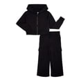 thumbnail image 1 of Athletic Works Girls Fleece Hoodie and Cargo Pants Set, 2-Piece, Sizes 4-18 & Plus, 1 of 3