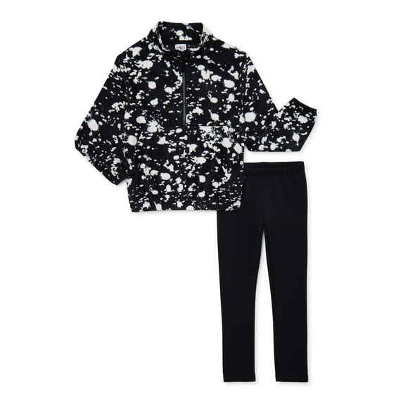 Athletic Works Girl's Microfleece Pullover & Cozy Legging 2-Piece Active Set, Sizes 4-18 & Plus