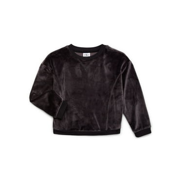 Athletic Works Girl's Plush Velour Sweatshirt, Sizes 4-18