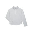 Athletic Works Girl's Performance Quarter Zip Long Sleeve Tee Shirt ...