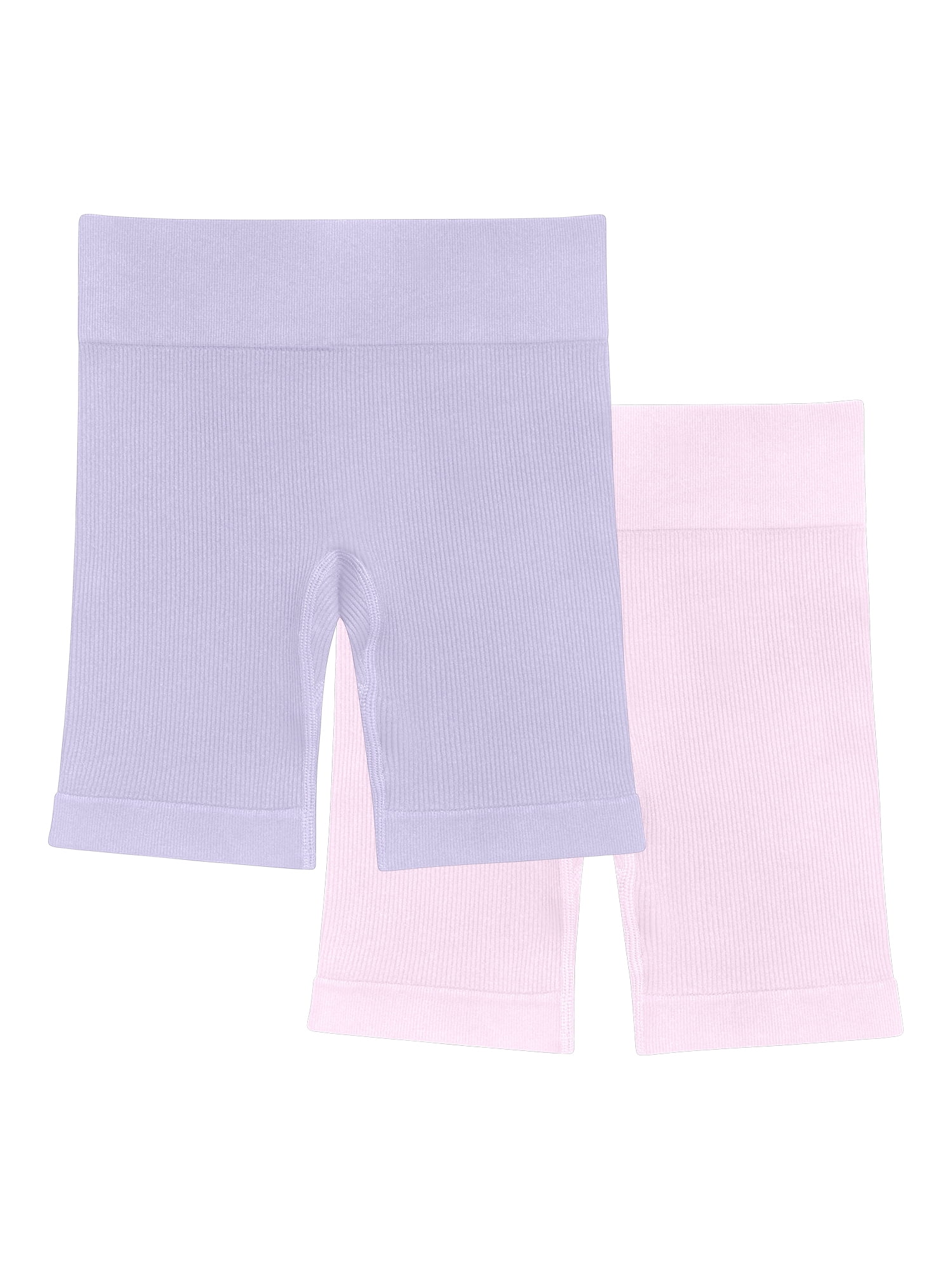 Athletic Works Girl's Ribbed Biker Short, 2-Pack, Sizes 4-18