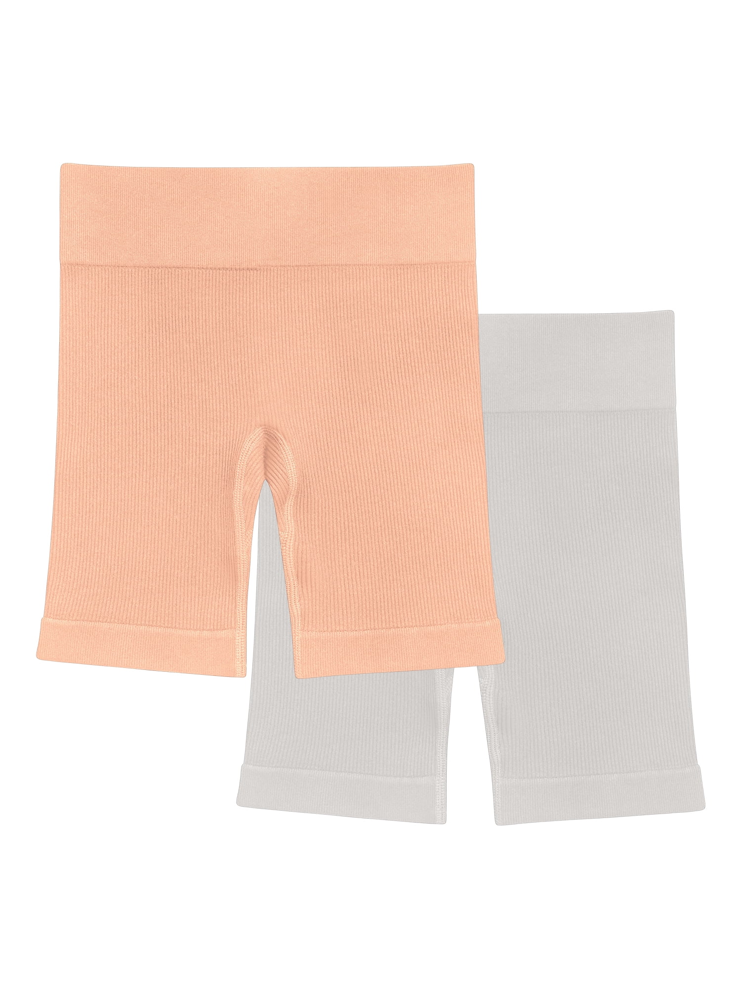 Athletic Works Girl's Ribbed Biker Short, 2-Pack, Sizes 4-18