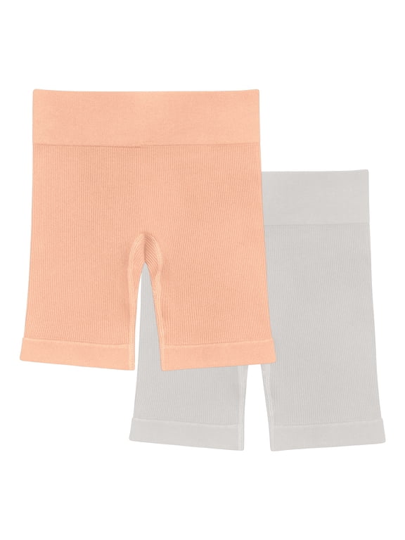 Girl's Ribbed Biker Short, 2-Pack, Sizes 4-18