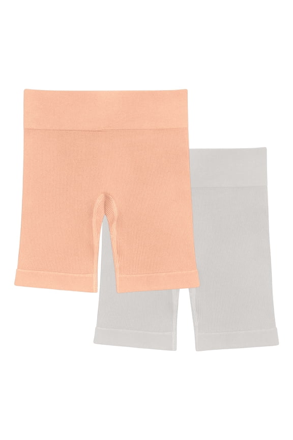 Girl's Ribbed Biker Short, 2-Pack, Sizes 4-18