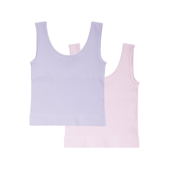 Athletic Works Girl's Ribbed Tank, 2-Pack, Sizes 4-18