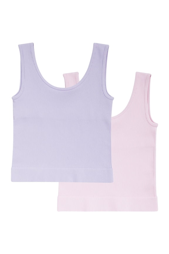 Girl's Ribbed Tank, 2-Pack, Sizes 4-18