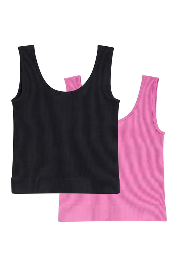 Girl's Ribbed Tank, 2-Pack, Sizes 4-18