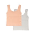 thumbnail image 1 of Athletic Works Girl's Ribbed Tank, 2-Pack, Sizes 4-18, 1 of 3