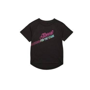Athletic Works Girl's Short Sleeve Graphic T-Shirt, Sizes 4-18 & Plus