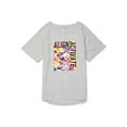 thumbnail image 1 of Athletic Works Girl's Short Sleeve Graphic T-Shirt, Sizes 4-18 & Plus, 1 of 3
