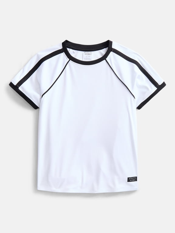 Girls Active Soccer Tee with Short Sleeves, Sizes 4-18