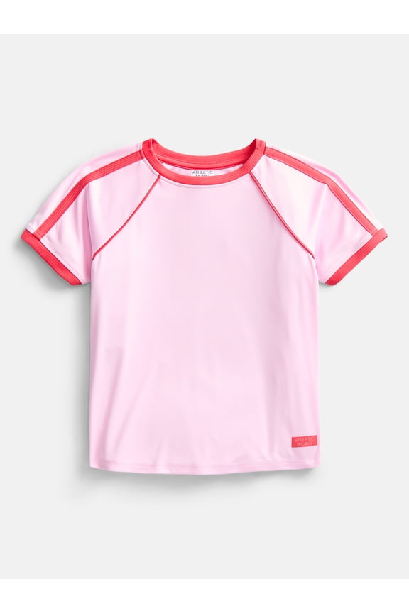 Girls Active Soccer Tee with Short Sleeves, Sizes 4-18