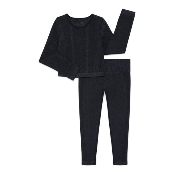 Athletic Works Girl's Sparkle Seamless Set, 2-Piece, Sizes 4-18