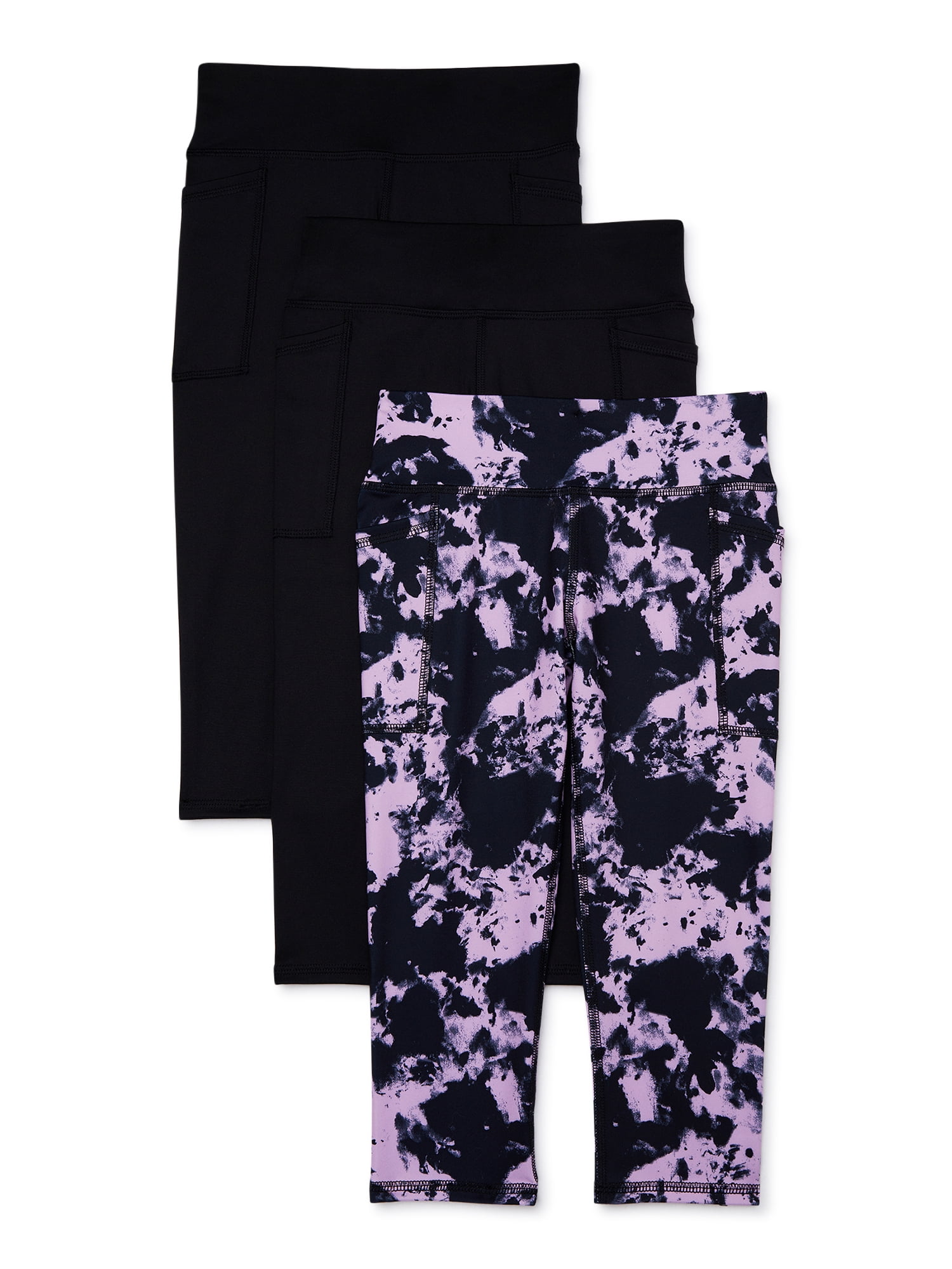 Athletic Works Girls Active Capri Legging, 3Pack, Sizes 418 & Plus