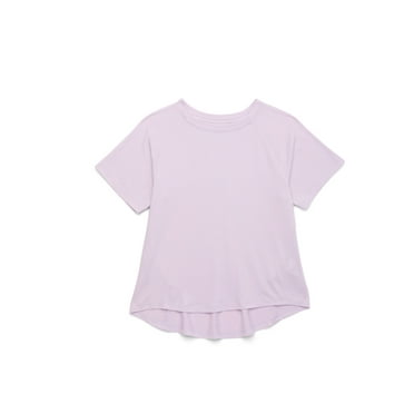 Athletic Works Girls' Active Tee with Short Sleeves, Sizes 4-18 & Plus