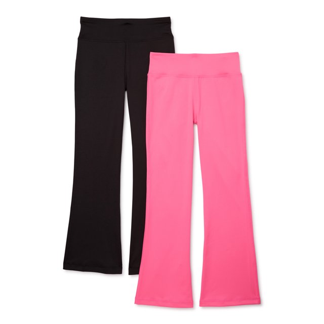 Athletic Works Girls Active Flare Legging, 2Pack, Sizes 418 & Plus