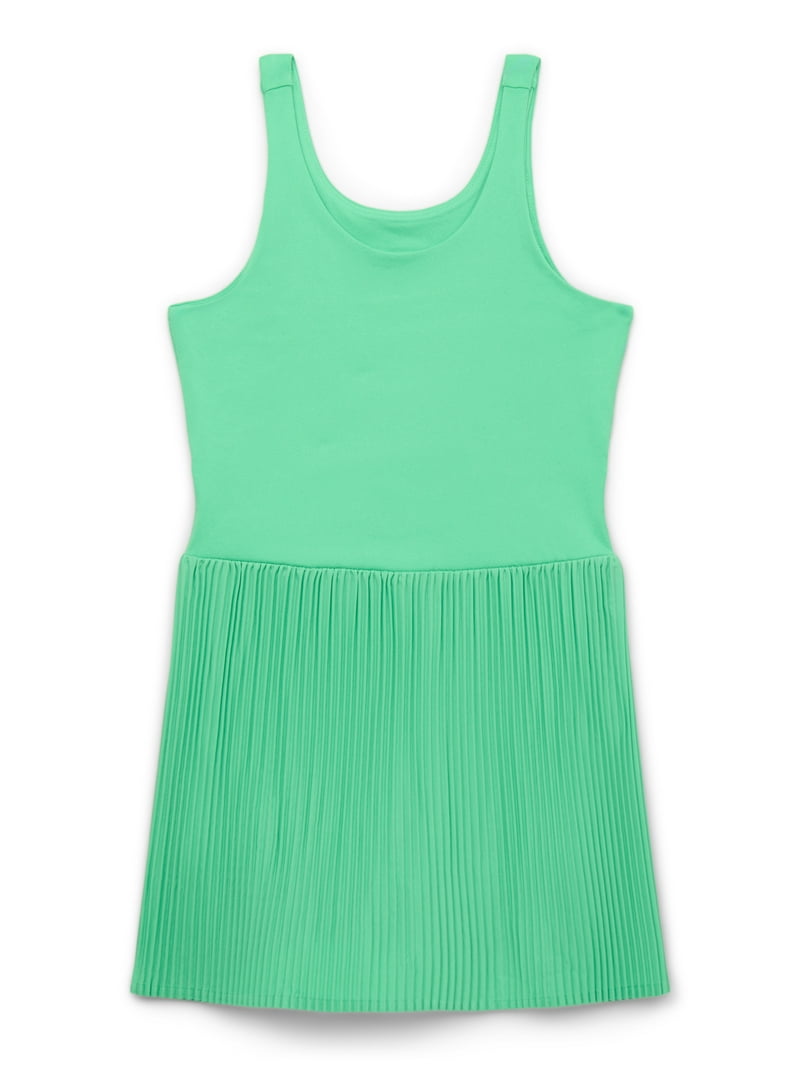 girls dress with shorts Athletic Works Girls Active Pleat Dress with Built-In Shorts, Sizes 4-18
