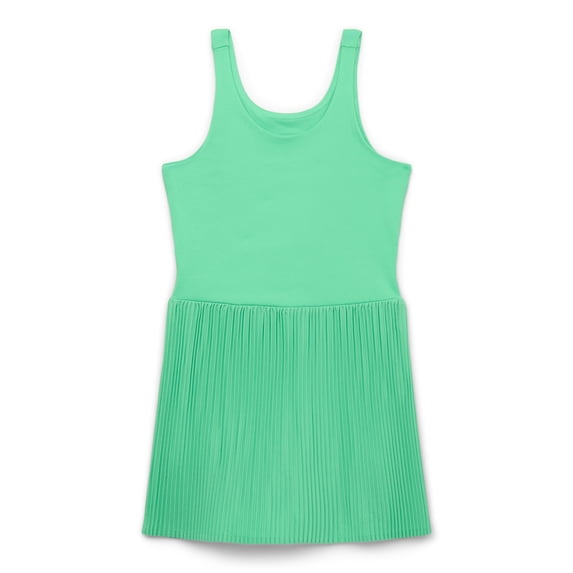 Athletic Works Girls Active Pleat Dress with Built-In Shorts, Sizes 4-18