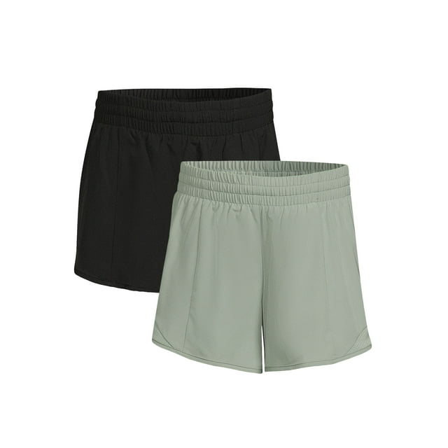 Athletic Works Girls Active Running Shorts, 2Pack, Sizes 418 & Plus