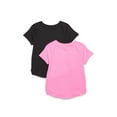 thumbnail image 1 of Athletic Works Girls Active Tee with Short Sleeves, 2-Pack, Sizes 4-18 & Plus, 1 of 5