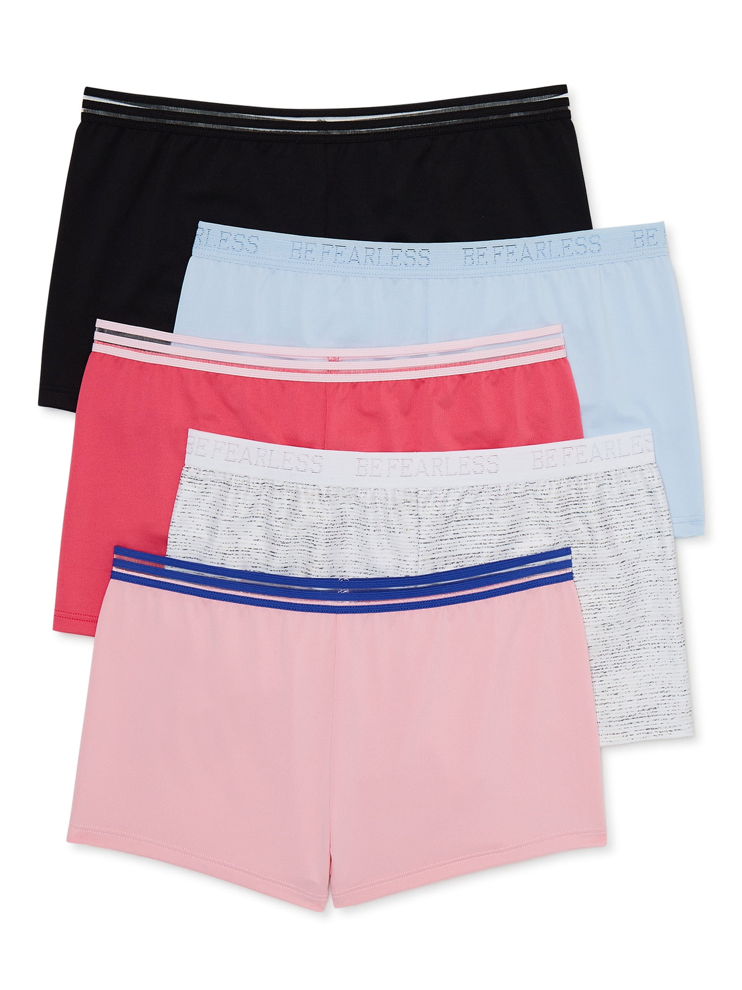 Athletic Works Girls Active Shorts Underwear, 5-Pack, Sizes S-XL 