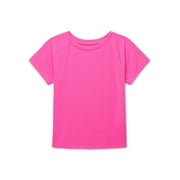 Athletic Works Girls Active Tee with Short Sleeves, Sizes 4-18 & Plus
