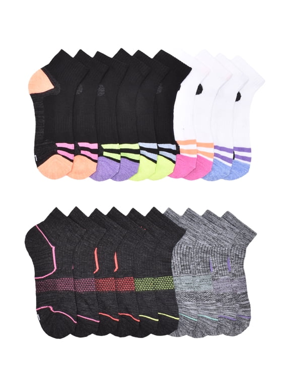 Girls Ankle Socks, 10 Pack, Sizes S-L