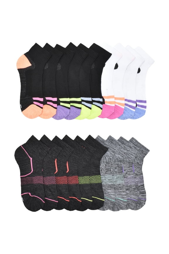 Girls Ankle Socks, 10 Pack, Sizes S-L