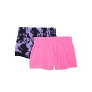 Athletic Works Girls Athletic Running Shorts, 2-Pack, Sizes 4-18 & Plus