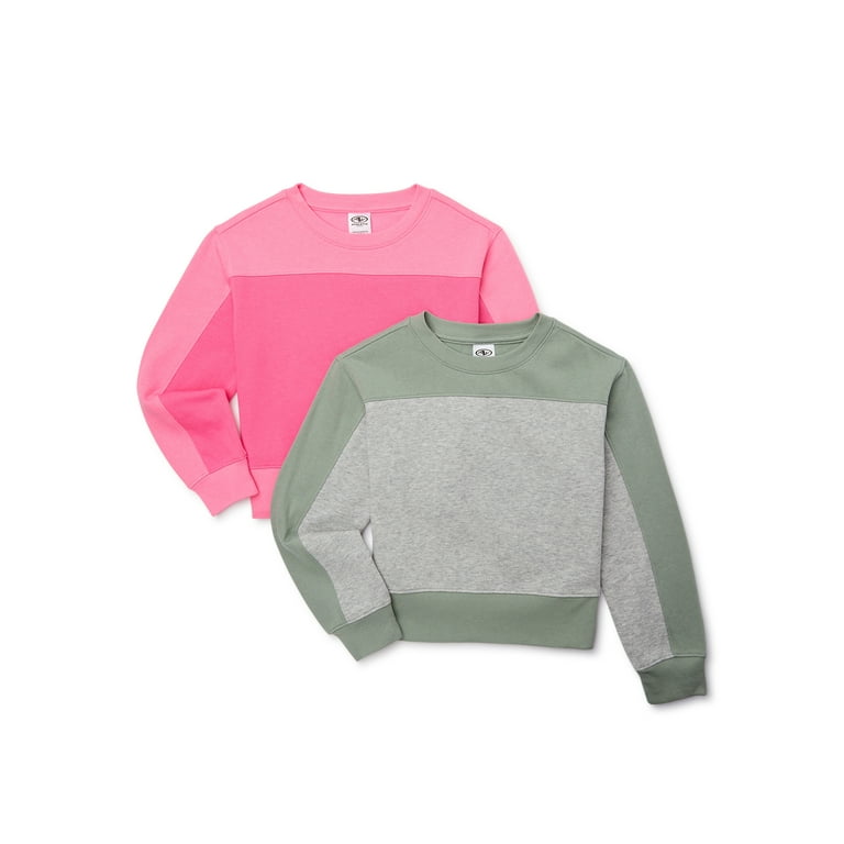 Athletic Works Girls Athletic Color block Sweatshirt - Walmart.com