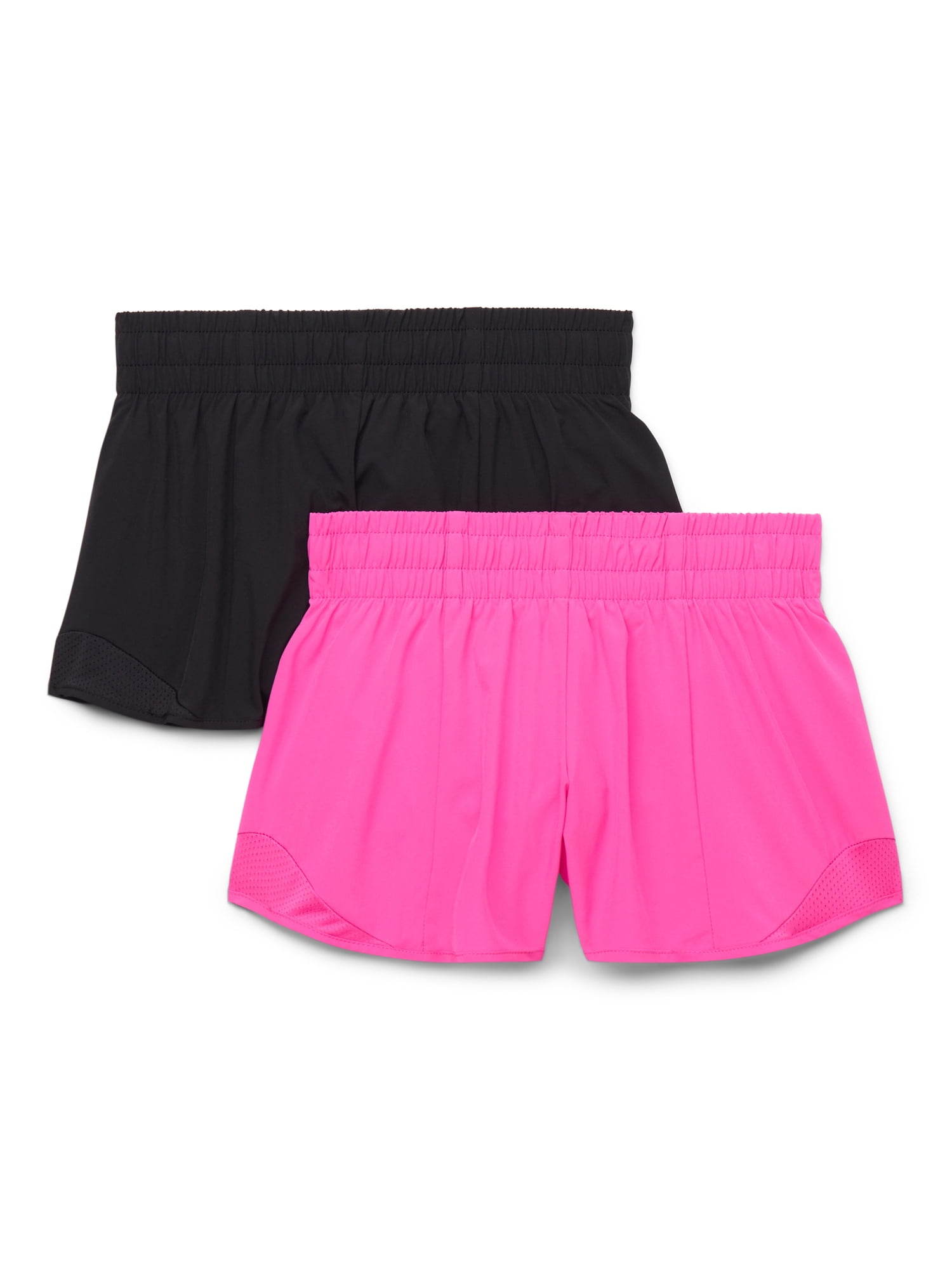Athletic Works Girls Athletic Run Shorts, 2-Pack, Sizes 4-18 & Plus