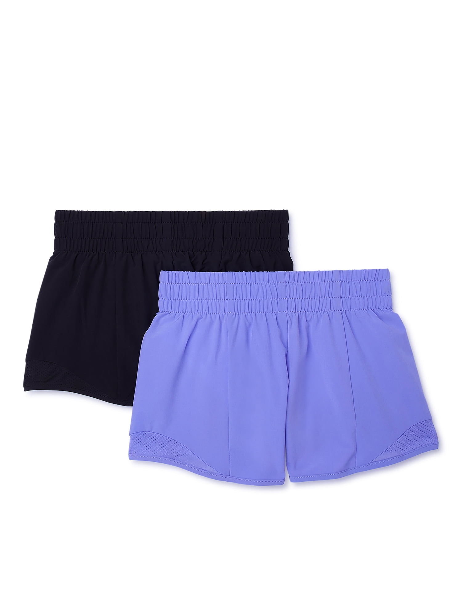Athletic Works Girls Athletic Running Shorts, 2-Pack, Sizes 4-18 & Plus