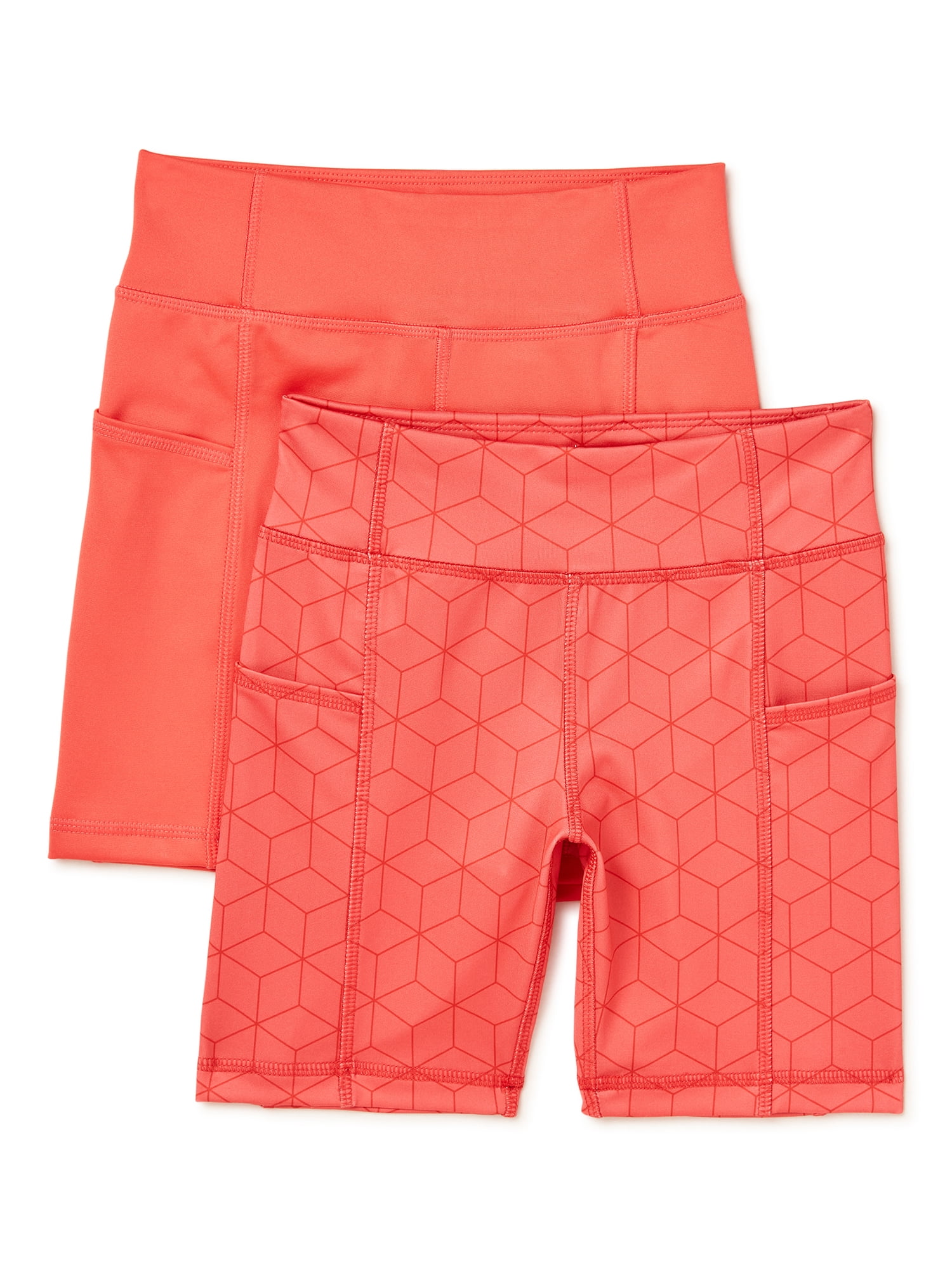 Athletic Works Girls Bike Shorts, 2Pack, Sizes 418 & Plus