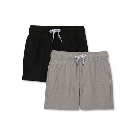 Athletic Works Girls ButterCore Super Soft Performance Gym Shorts, 4" Inseam, Sizes XS-2XL, 2-Pack