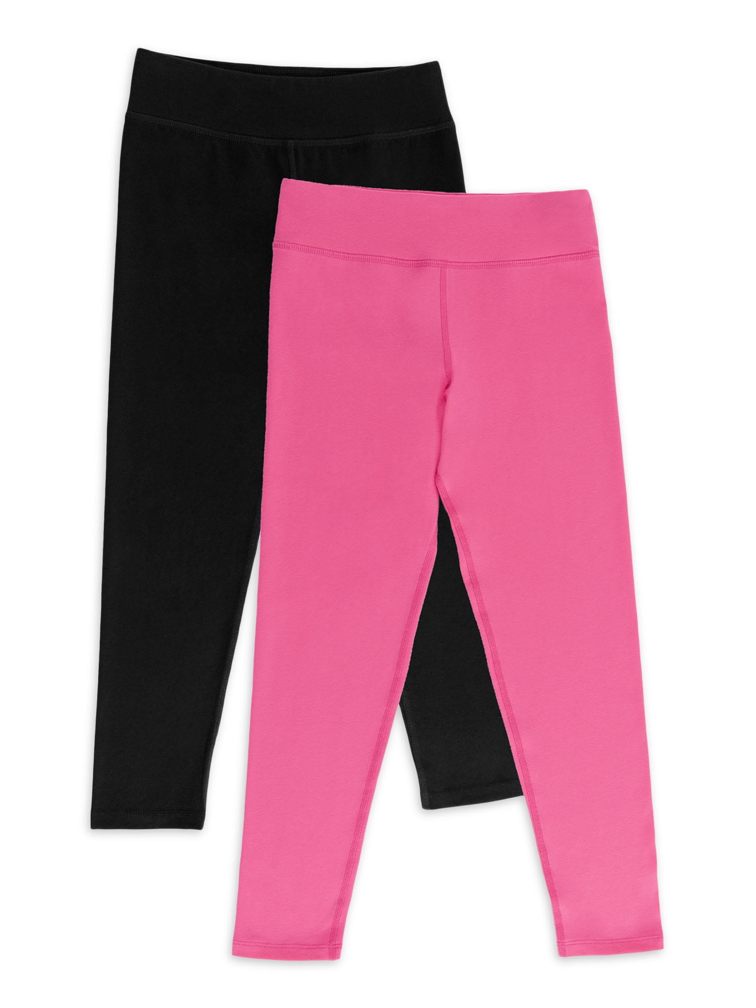 Athletic Works Girl's Active Leggings, 2-Pack, Sizes 4-18 & Plus