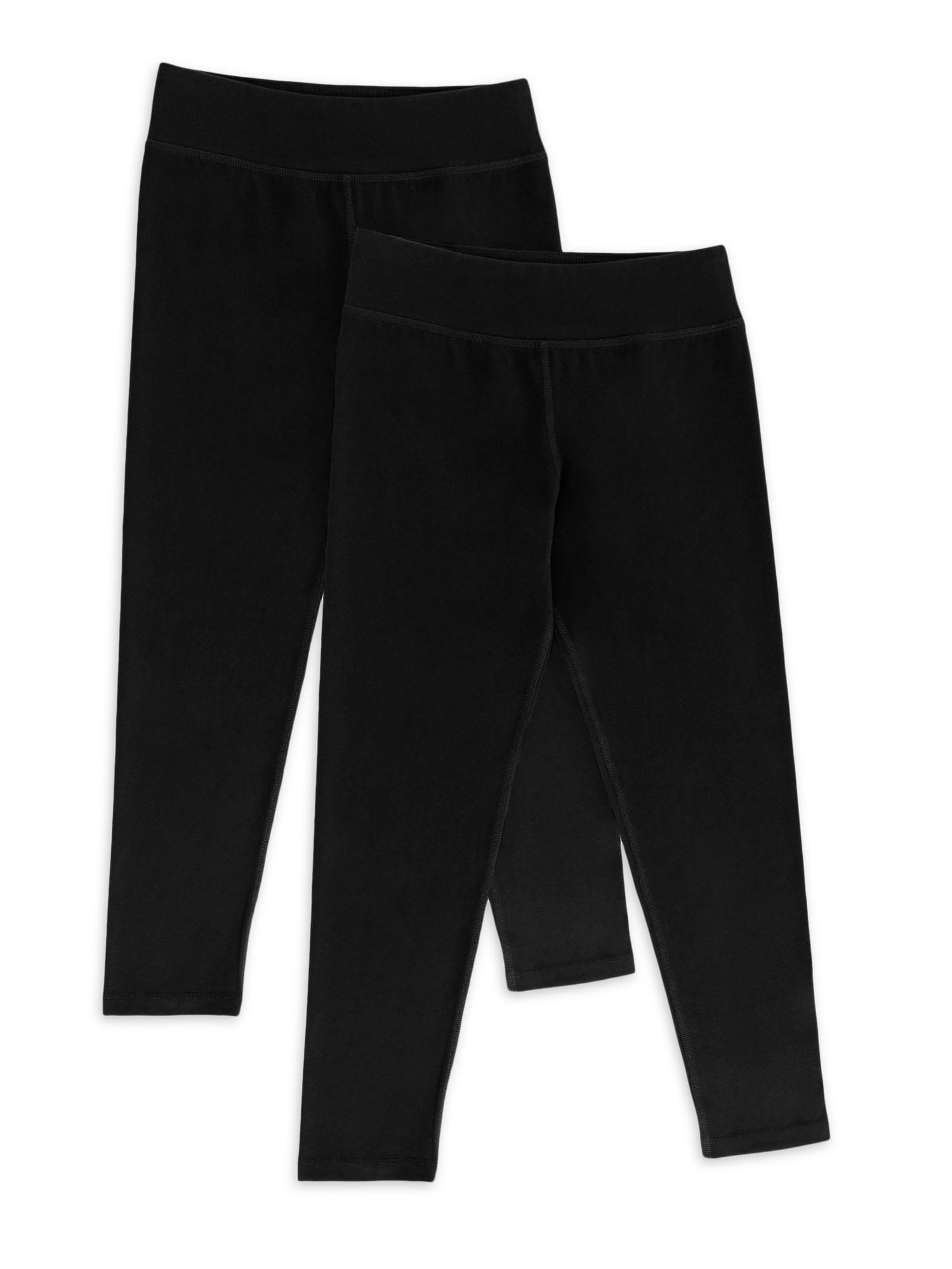 Athletic Works Girl's Active Leggings, 2-Pack, Sizes 4-18 & Plus