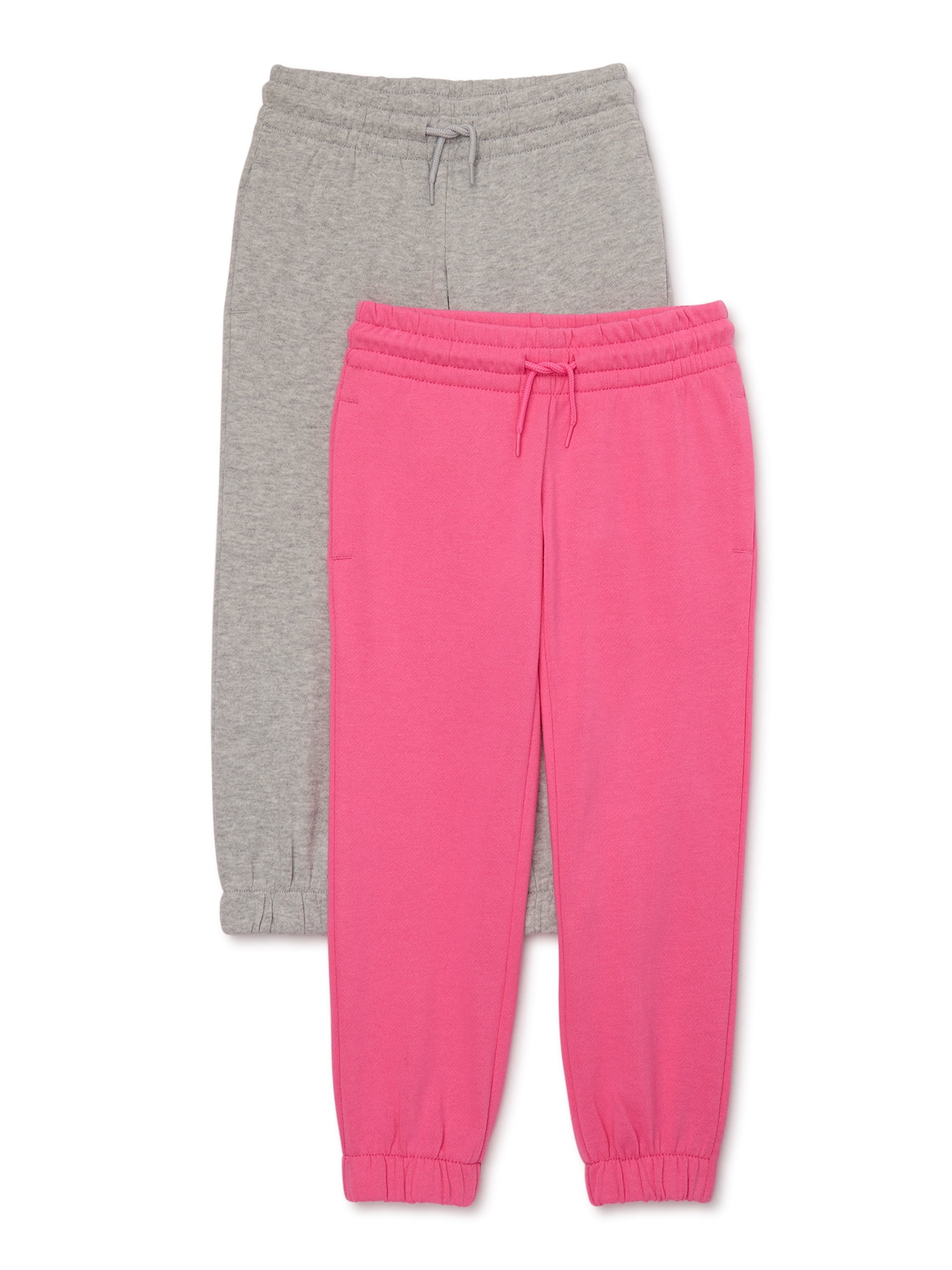 Athletic Works Girls Fleece Jogger Pants Set, 2-Piece, Sizes XS-XXL