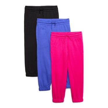 Athletic Works Girls Fleece Joggers, 3-Pack, Sizes 4-18 & Plus