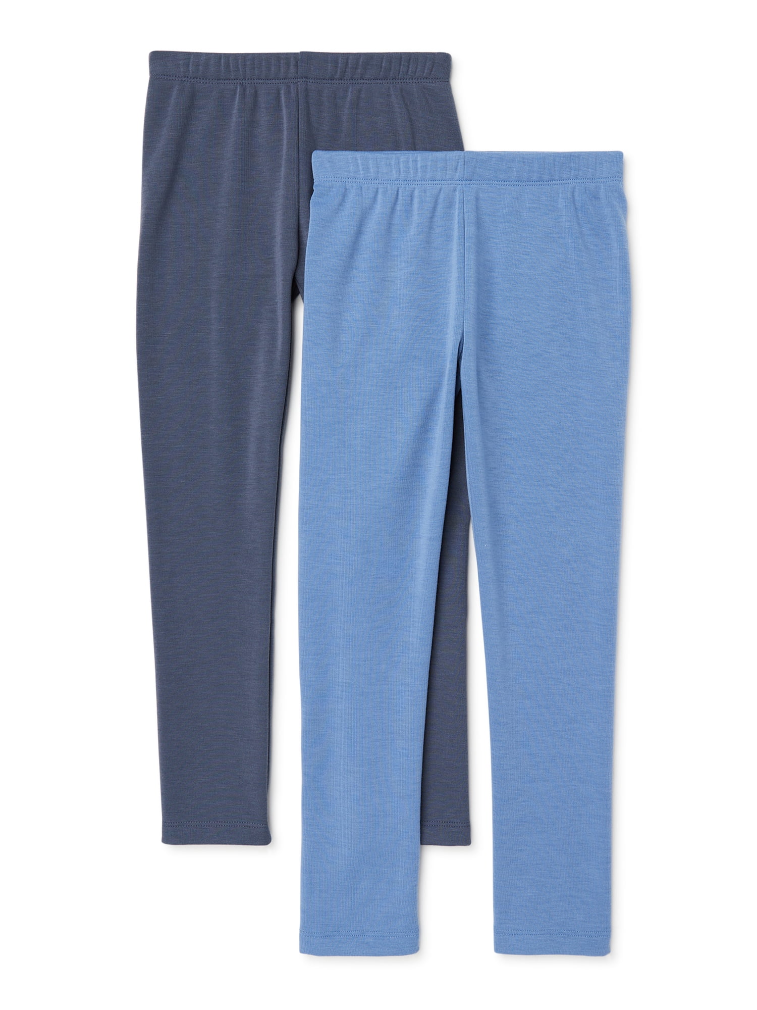 Athletic Works Girls Fleece Lined Leggings, 2-Pack, Sizes 4-18 & Plus