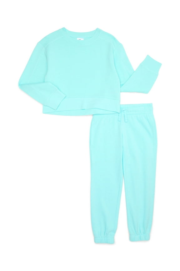 Girls Fleece Sweatshirt and Sweatpants Set, 2-Piece, Sizes 4-18 & Plus